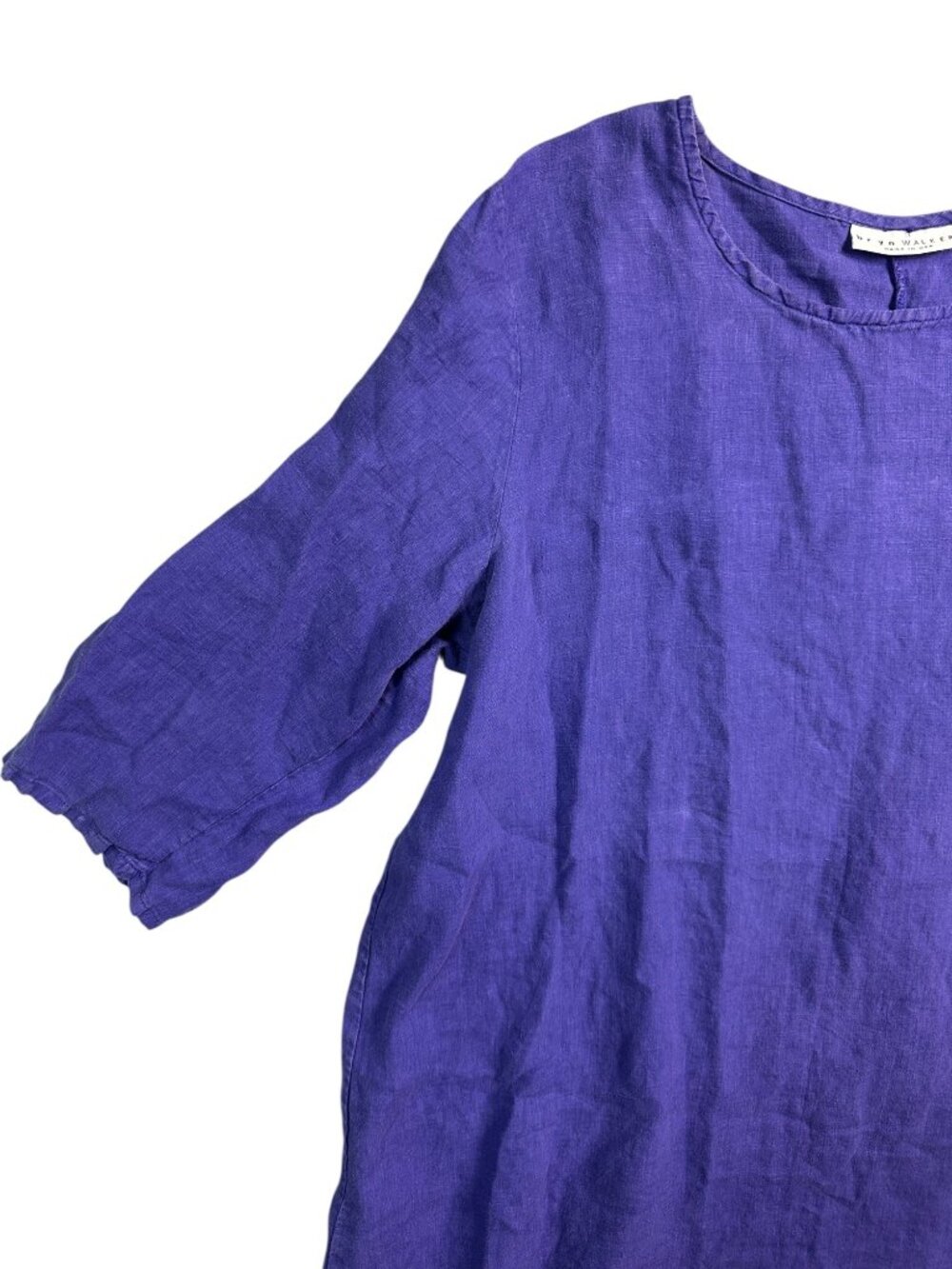 Bryn Walker 100% Linen Purple Ruffle Hem Tunic Dress Large Lagenlook - Picture 6 of 16